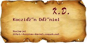 Koczián Dániel névjegykártya