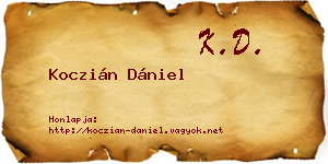 Koczián Dániel névjegykártya